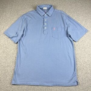 johnnie-O Hanging Out Medium Polo Shirt Turquoise Pocket Pink Surfer Cheeca Lost